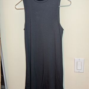 Bethany Mota Gray Sleeveless Mock Neck Sheath Dress